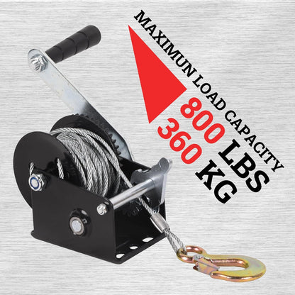 Hand Winch Boat Trailer Winch Heavy Duty Hook Steel Cable, Ratchet Manual Operated Winch for Trailers ATV UTV Boat Marine - Discount Msrp 