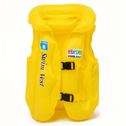 Swim Vest For Kids ; 4-12 Years Old Inflatable Swimming Floaties With Adjustable Safety Buckle & Dual Airbags For Boys Girls; Water Vest For Pool; Beach; Lake & Ocean - Discount Msrp 