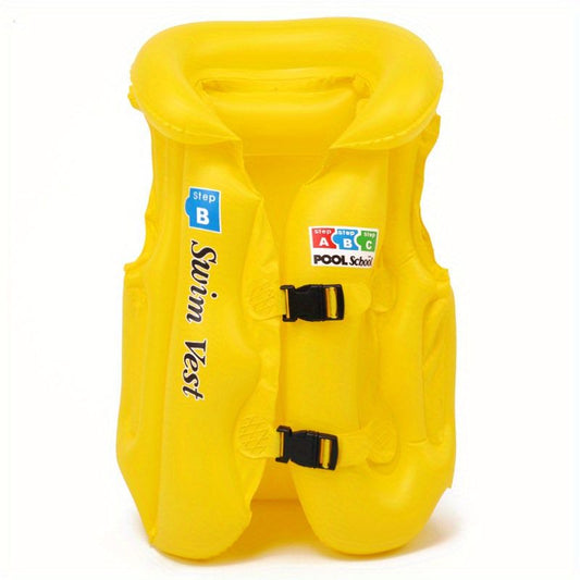 Swim Vest For Kids ; 4-12 Years Old Inflatable Swimming Floaties With Adjustable Safety Buckle & Dual Airbags For Boys Girls; Water Vest For Pool; Beach; Lake & Ocean - Discount Msrp 