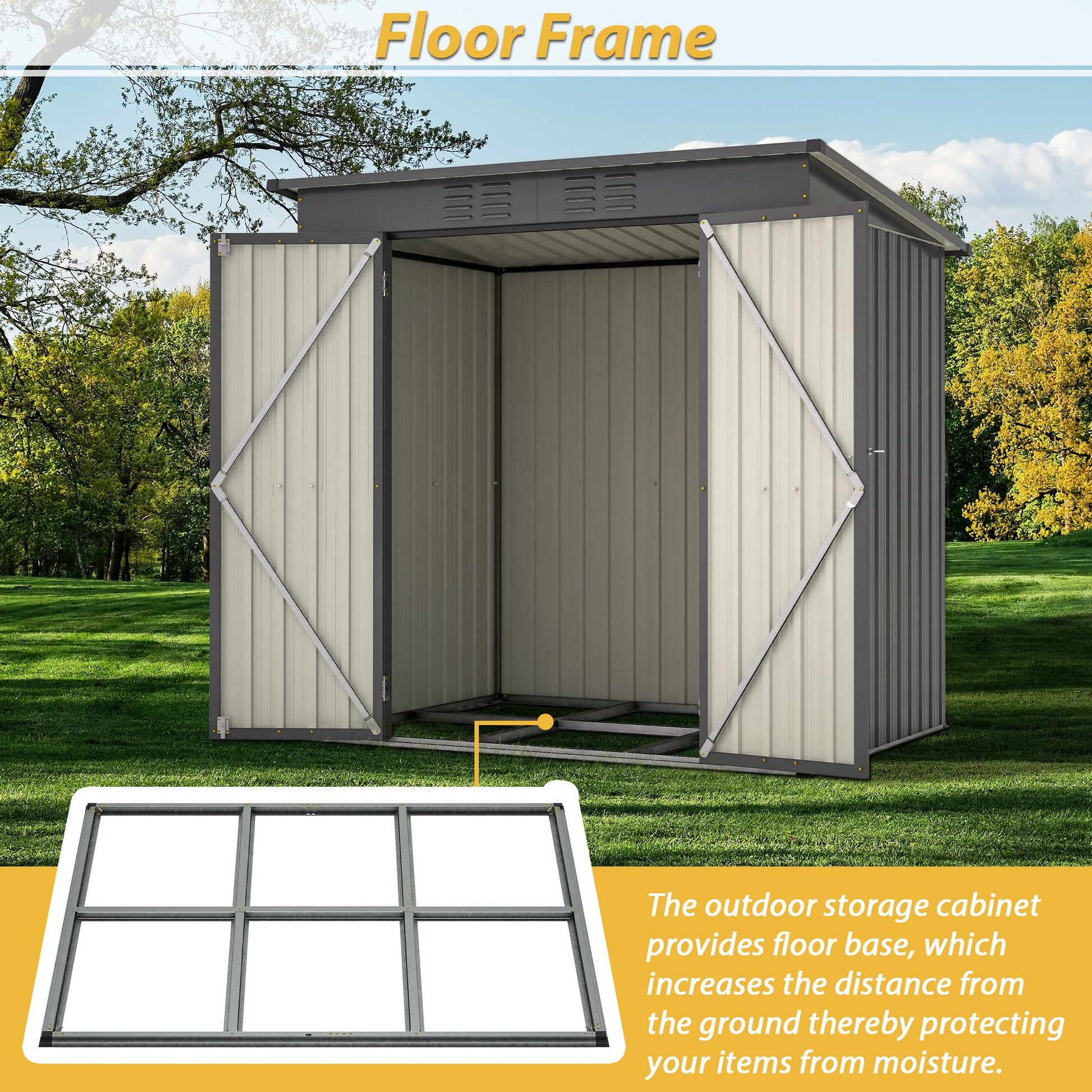 6 x 4 ft Outdoor Storage Shed, All Weather Tool Shed for Garden, Backyard, Lawn, Black - Discount Msrp 