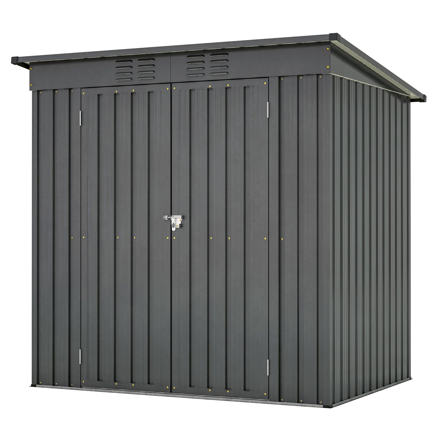 6 x 4 ft Outdoor Storage Shed, All Weather Tool Shed for Garden, Backyard, Lawn, Black - Discount Msrp 
