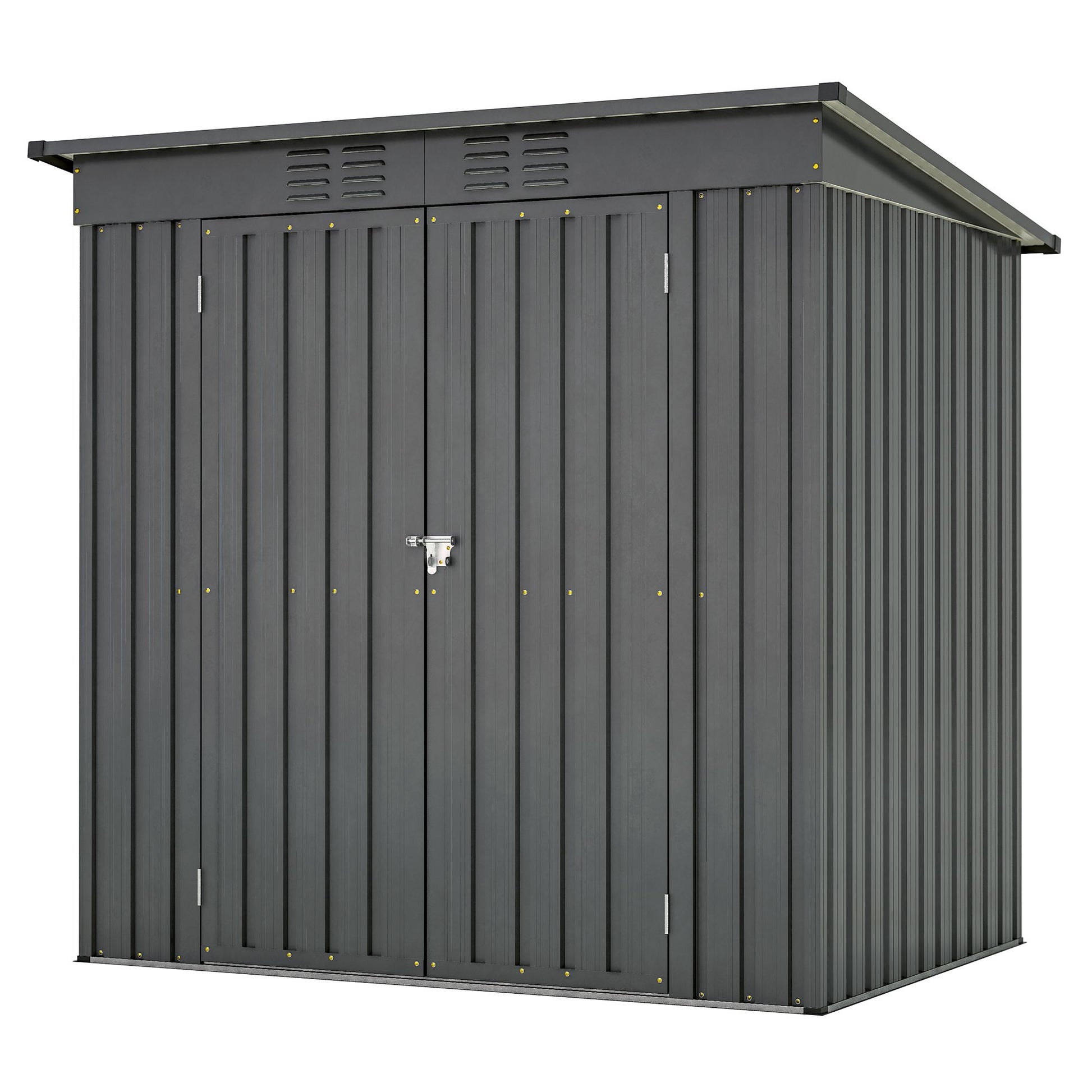 6 x 4 ft Outdoor Storage Shed, All Weather Tool Shed for Garden, Backyard, Lawn, Black - Discount Msrp 