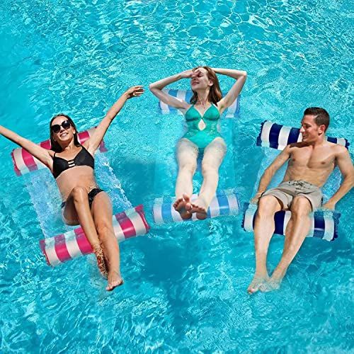 2pcs Swimming Water Pool Floats Hammock; Adults for Size Water Hammock Lounger; Multi-Purpose 4-in-1 Swimming Water Floating Rafts - Discount Msrp 
