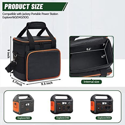 Carrying Bag for Jackery Portable Power Station Explorer 300 240 160 Storage Pockets Battery Case Travel Power Pack - Discount Msrp 