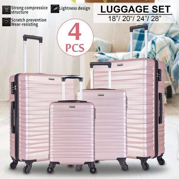 Hardshell Luggage Sets Suitcase ABS Lightweight with Spinner Wheels and TSA Lock Blue - Discount Msrp 