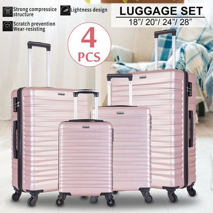 Hardshell Luggage Sets Suitcase ABS Lightweight with Spinner Wheels and TSA Lock Blue - Discount Msrp 