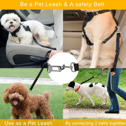 2Pcs Pet Dog Seat Belt Leash Adjustable Pet Dog Cat Safety Leads Harness - Discount Msrp 