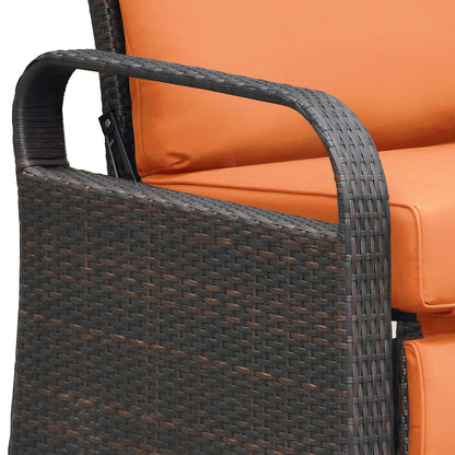 Outdoor Recliner Chair; Automatic Adjustable Wicker Lounge Recliner Chair with 5.12'' Thicken Cushion - Discount Msrp 