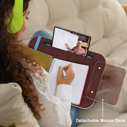 Lap Desk with Cushion, Tablet Holder and Detachable Mouse Tray, Fits Up to 16.1 Inches Laptops, Lap Desk for Bed Couch Sofa and Table - Discount Msrp 