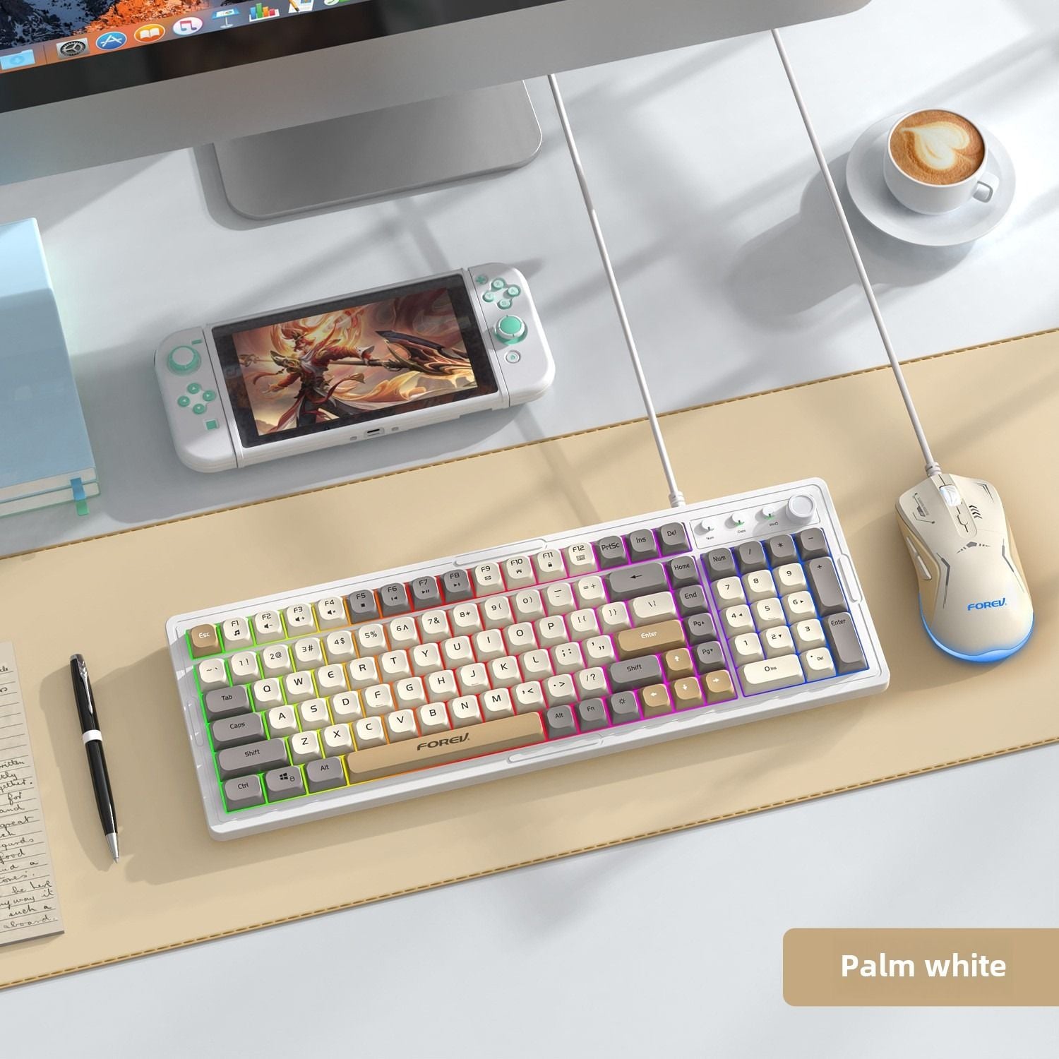 Wired luminous keyboard and mouse Q908 gaming mechanical feel game luminous suspended keyboard and mouse set - Discount Msrp 