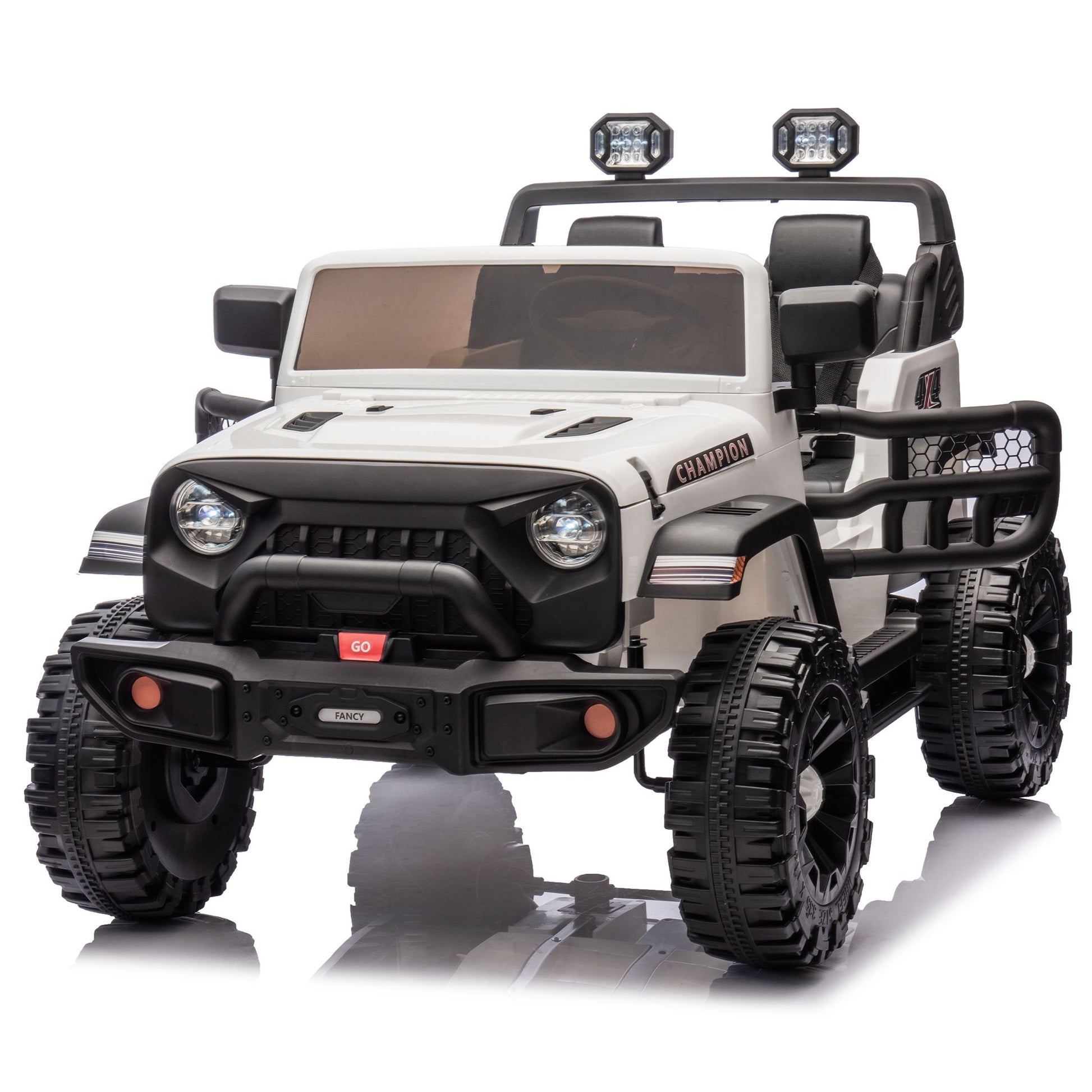 24V Two-seater Kids Ride On Electric Car W/parents control,Seat width 19.69in,400W motor,Four-wheel suspension,light&searchlight,USB,MP3,Bluetooth,Provide a speed of 1.86-4.35MPH for kids of 3+. - Discount Msrp 