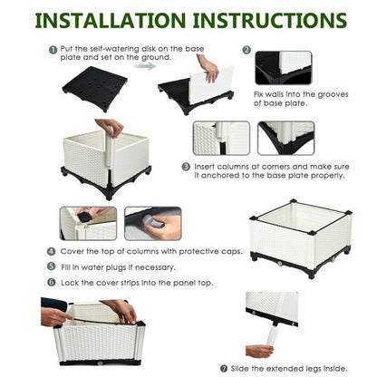 Set of 4 Elevated Flower Vegetable Herb Grow Planter Box - Discount Msrp 