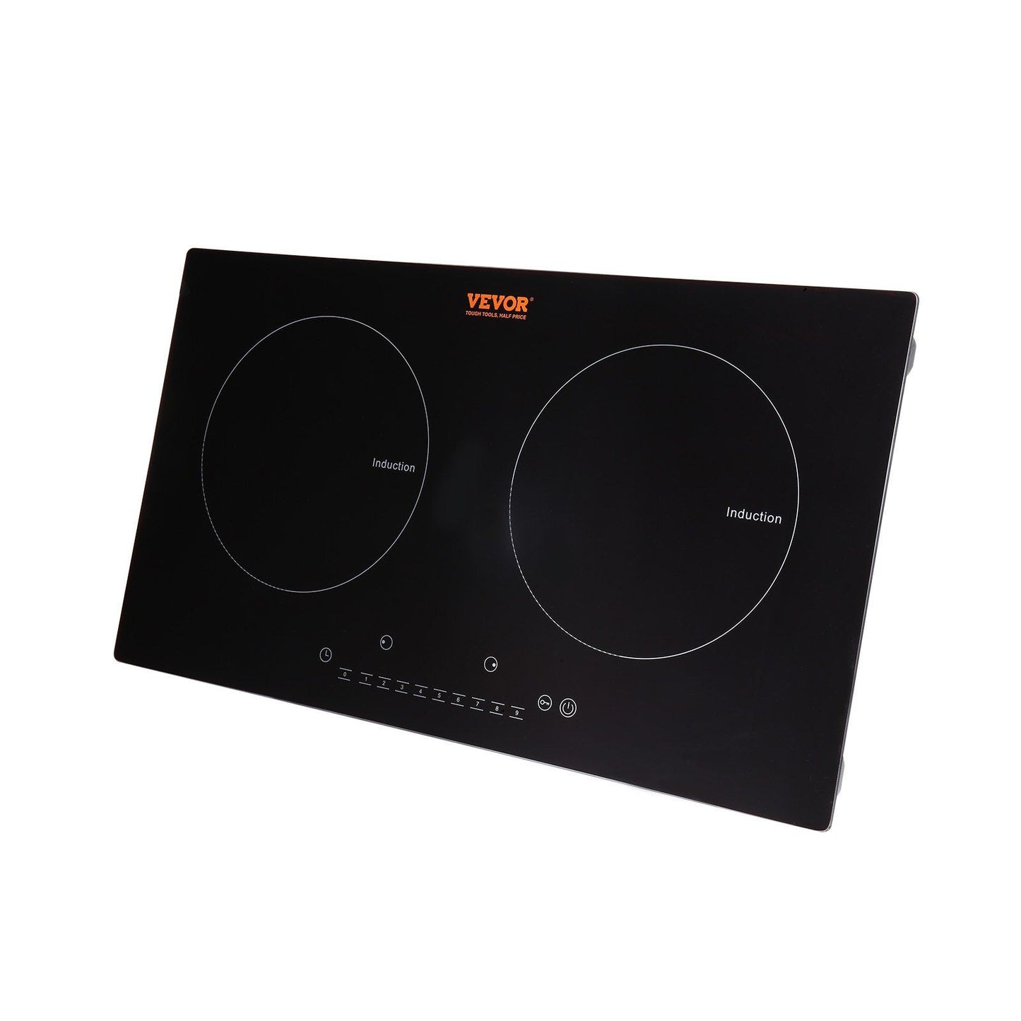 VEVOR Electric Cooktop, 2 Burners, 24'' Induction Stove Top, Built-in Magnetic Cooktop 1800W, 9 Heating Level Multifunctional Burner, LED Touch Screen w/ Child Lock & Over-Temperature Protection - Discount Msrp 