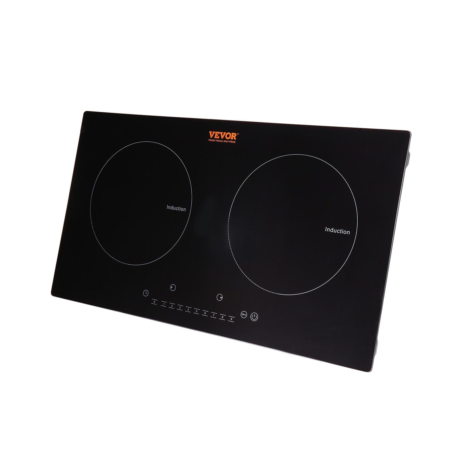 VEVOR Electric Cooktop, 2 Burners, 24'' Induction Stove Top, Built-in Magnetic Cooktop 1800W, 9 Heating Level Multifunctional Burner, LED Touch Screen w/ Child Lock & Over-Temperature Protection - Discount Msrp 