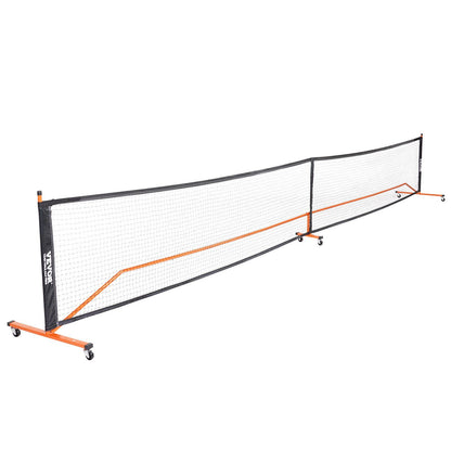 VEVOR Pickleball Net Set, 22FT Regulation Size Portable Pickleball System with Carrying Bag, Balls, and Wheels, Weather Resistant Steady Metal Frame & Strong PE Net, for Outdoor Backyard Driveway - Discount Msrp 