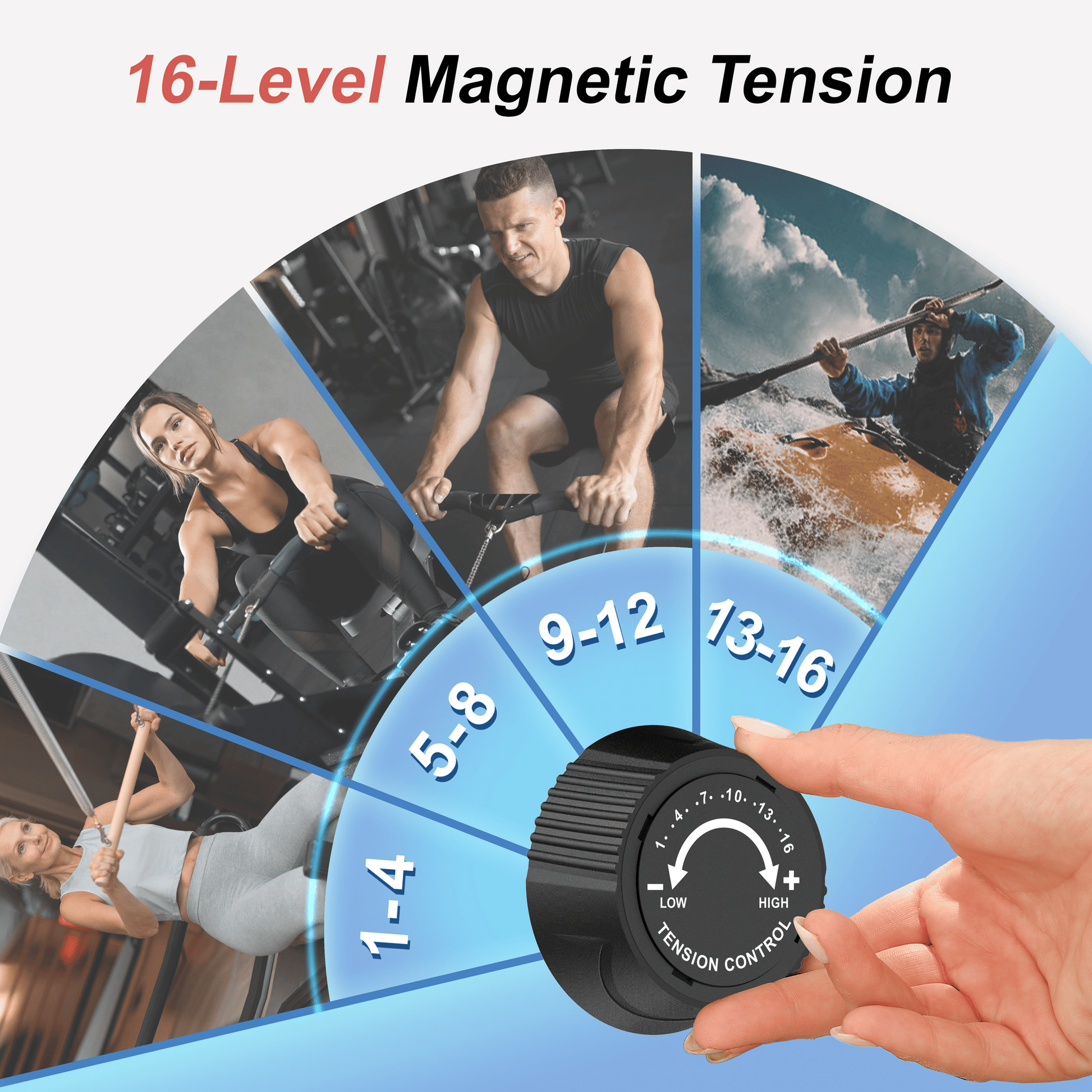 Rowing Machines for Home, Magnetic Rowing Machine with 77lbs High Resistance Rowing Machine,16 Levels of Quiet Resistance,Rower Machine for Home Row Machine,App Compatible,LCD Monitor - Discount Msrp 