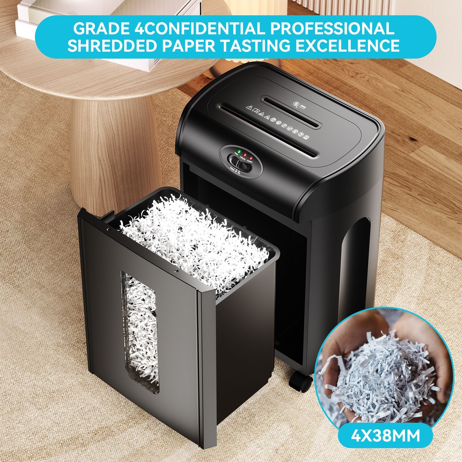 15-Sheet Cross Cut Paper Shredder,4.76 Gallons Heavy Duty Paper/CD/Card Ultra Quitet Shredder for Home and Office - Discount Msrp 
