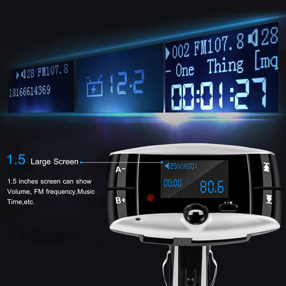 Car Wireless FM Transmitter USB Charger Hands-free Call MP3 Player SD Card Reading Aux-in LED Display - Discount Msrp 