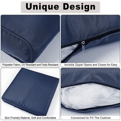 14 PCS Outdoor Cushions for Patio Furniture Replacement, Patio Furniture Cushions with Sponge, Deep Seat Patio Cushions(NAVY BLUE)[Temu is banned, can not be shipped on weekends, order carefully] - Discount Msrp 