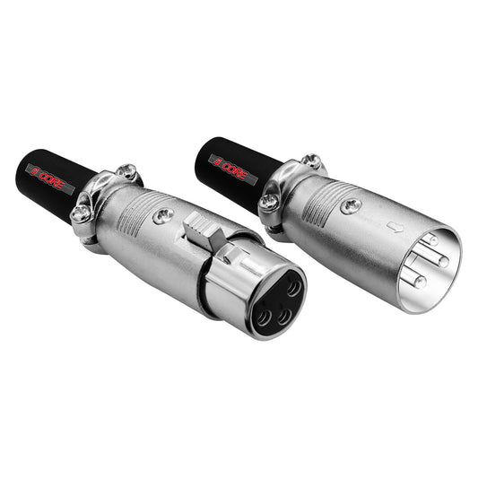 5Core XLR Connector Male Female to 1/4 Audio Jack 3 Pin Secure Mic Plug w Locking Ends - Discount Msrp 