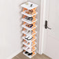 9Tier Narrow Entryway Shoe Rack Plastic Vertical Shoe Organizer Space Saving Free Standing Shoes Storage Shelf Closet Hallway - Discount Msrp 