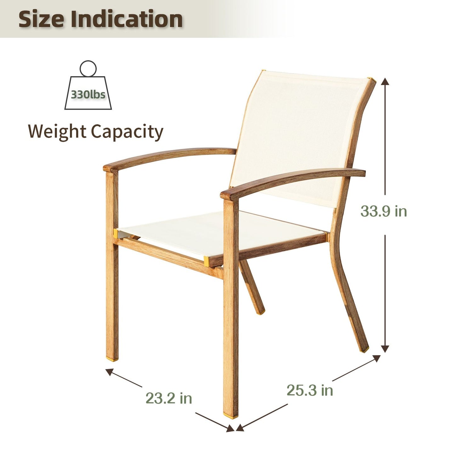Set of 4 Outdoor Patio Chairs, Integrated Stackable Wrought Iron Furniture Dining Chairs with Arms, Textilene Fabric Indoor Outdoor Chairs for Porch, Yard, Lawn, Garden - Discount Msrp 