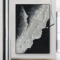 Modern Abstract handpainted large size wholesale prodcut ocean seaside thick grey and black Oil painting Simple Design Wall Art - Discount Msrp 