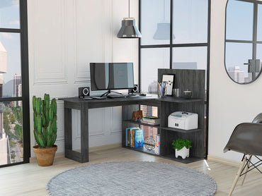 Fresno Writing Computer Desk; Four Shelves - Discount Msrp 