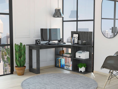 Fresno Writing Computer Desk; Four Shelves - Discount Msrp 