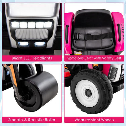 12V Kids Ride on Road Roller with 2.4G Remote Control - Discount Msrp 