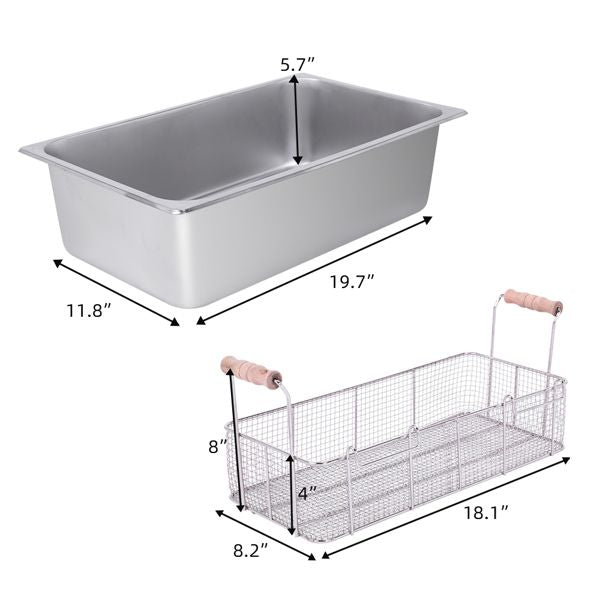 [Replace the old encoding 82308600]Eh83O 110V Oil Consumption 12.7Qt/12L Oil Pan Total Capacity 23.26Qt/22L Stainless Steel Large Single-Cylinder Electric Fryer 5000W Max - Discount Msrp 