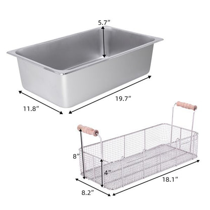 [Replace the old encoding 82308600]Eh83O 110V Oil Consumption 12.7Qt/12L Oil Pan Total Capacity 23.26Qt/22L Stainless Steel Large Single-Cylinder Electric Fryer 5000W Max - Discount Msrp 