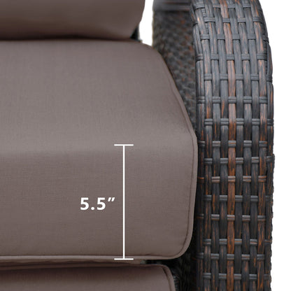 Outdoor Recliner Chair; Automatic Adjustable Wicker Lounge Recliner Chair with 5.12'' Thicken Cushion - Discount Msrp 