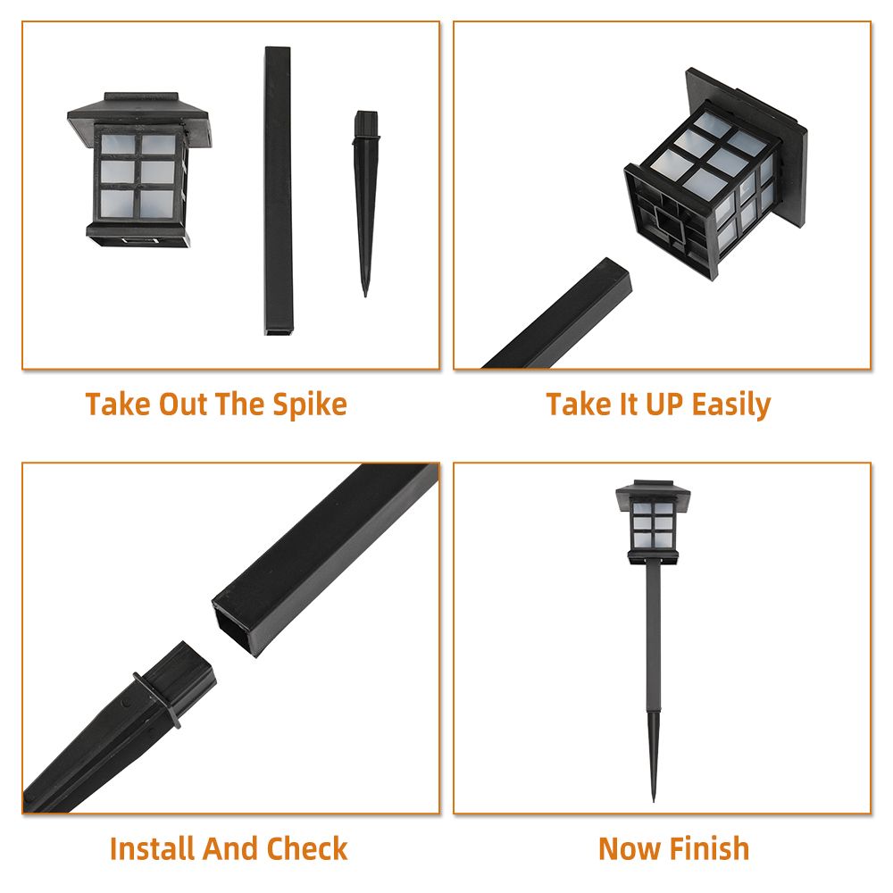 Free shipping 6pcs White LED Solar Lantern Torch Light Garden Landscape Lighting YJ - Discount Msrp 