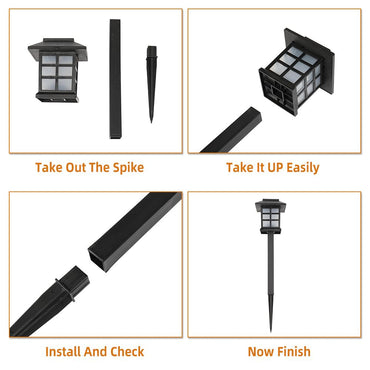 Free shipping 6pcs White LED Solar Lantern Torch Light Garden Landscape Lighting YJ - Discount Msrp 