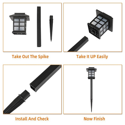 Free shipping 6pcs White LED Solar Lantern Torch Light Garden Landscape Lighting YJ - Discount Msrp 