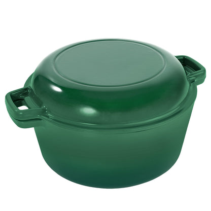 Enameled Cast Iron Dutch Oven with Serving Lid + ENCLOSED THERMAL CIRCLE Design - Discount Msrp 