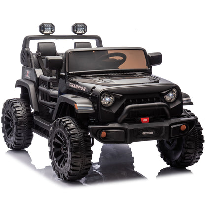 24V Two-seater Kids Ride On Electric Car W/parents control,Seat width 19.69in,400W motor,Four-wheel suspension,light&searchlight,USB,MP3,Bluetooth,Provide a speed of 1.86-4.35MPH for kids of 3+. - Discount Msrp 