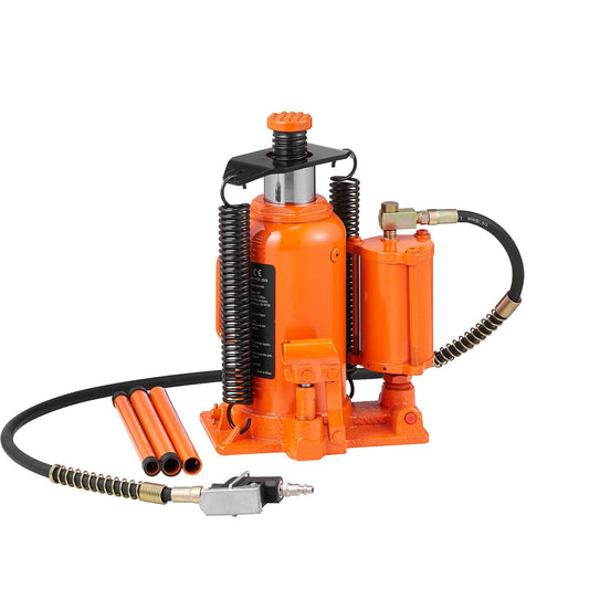 VEVOR Air Hydraulic Bottle Jack, 20 Ton/40000 LBS All Welded Bottle Jack, 10.4-19.7 inch Lifting Range, Manual Handle and Air Pump, for Car, Pickup, Truck, RV, Auto Repair, Industrial Engineering - Discount Msrp 