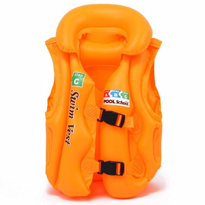 Swim Vest For Kids ; 4-12 Years Old Inflatable Swimming Floaties With Adjustable Safety Buckle & Dual Airbags For Boys Girls; Water Vest For Pool; Beach; Lake & Ocean - Discount Msrp 