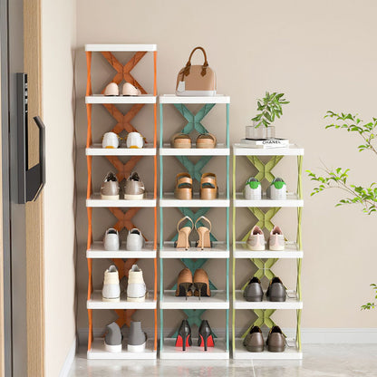 9Tier Narrow Entryway Shoe Rack Plastic Vertical Shoe Organizer Space Saving Free Standing Shoes Storage Shelf Closet Hallway - Discount Msrp 