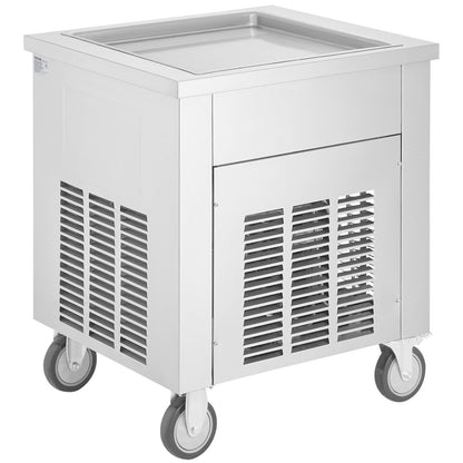 VEVOR Fried Ice Cream Roll Machine, 19.7" x 19.7" Square Stir-Fried Ice Cream Pan, Stainless Steel Commercial Rolled Ice Cream Maker with Compressor and 2 Scrapers, for Making Ice Cream, Frozen Yogurt - Discount Msrp 