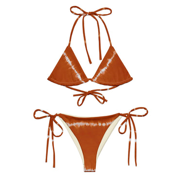 Vega String Bikini in Burnt Orange Shibori - Discount Msrp 