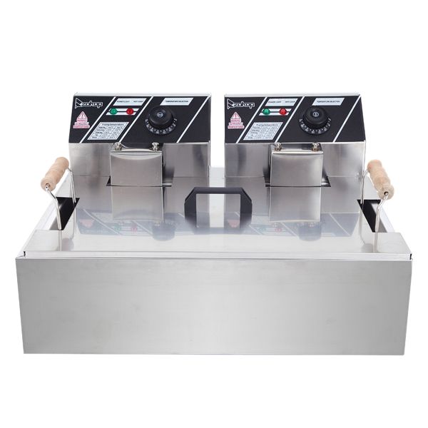 [Replace the old encoding 82308600]Eh83O 110V Oil Consumption 12.7Qt/12L Oil Pan Total Capacity 23.26Qt/22L Stainless Steel Large Single-Cylinder Electric Fryer 5000W Max - Discount Msrp 