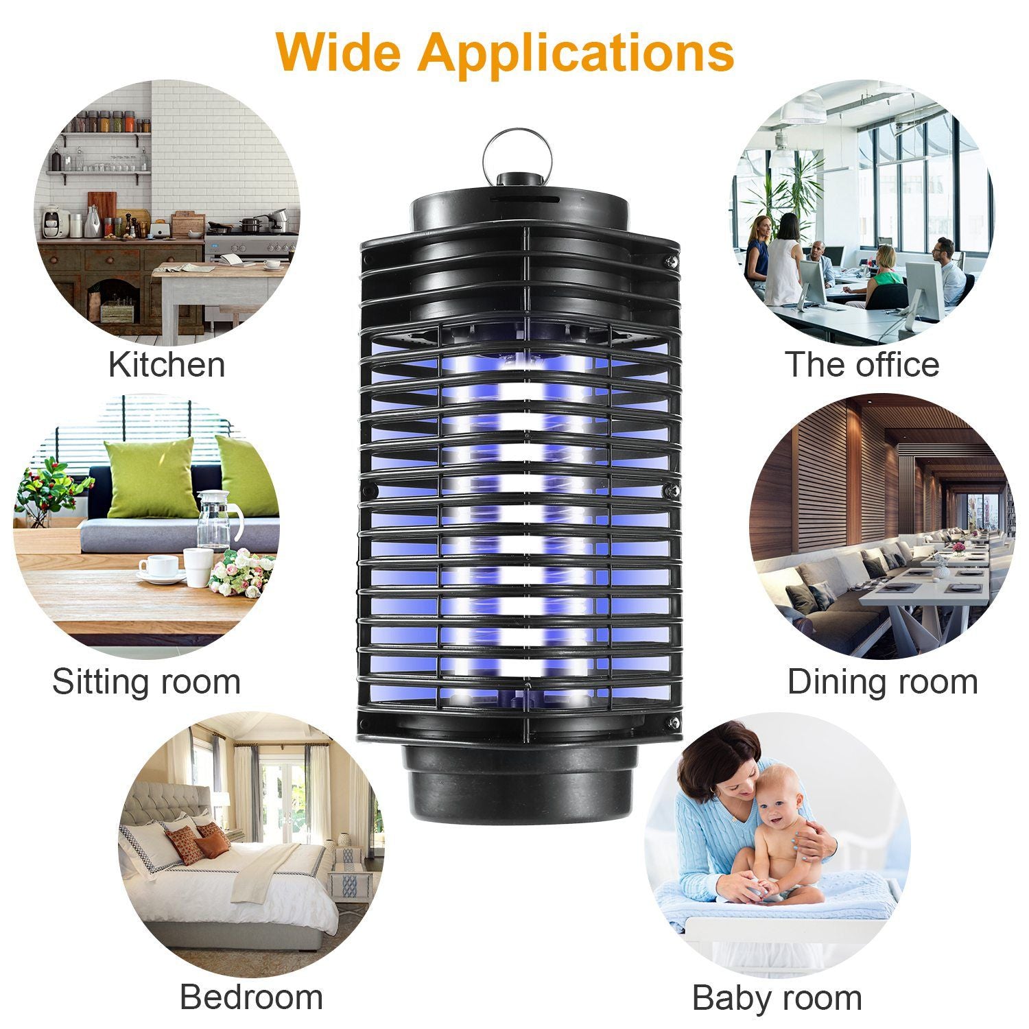 Electric Bug Zapper UV Light Flying Zapper Insect Killer Lamps Pest Mosquito Fly Trap Catcher Odorless Noiseless for Home Restaurant - Discount Msrp 