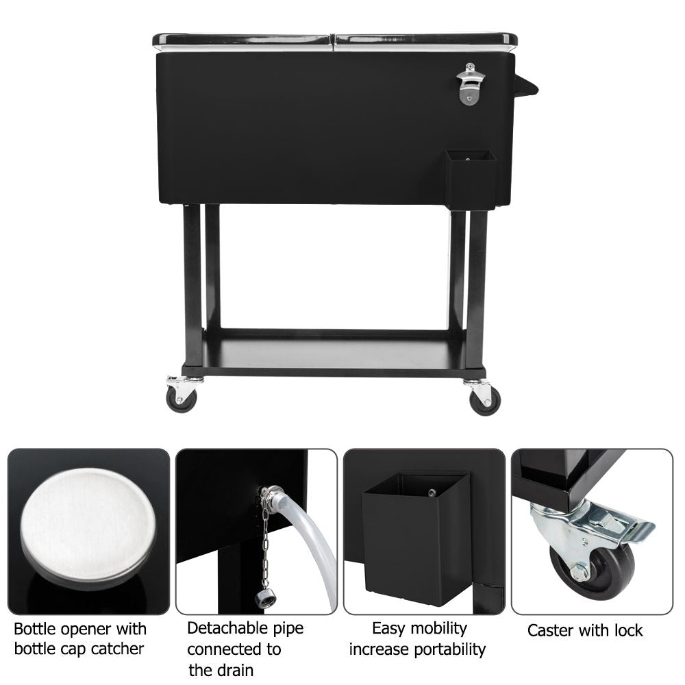 80Qt Black Box Black Square Foot Tube With Drain Pipe Freezer Incubator - Discount Msrp 
