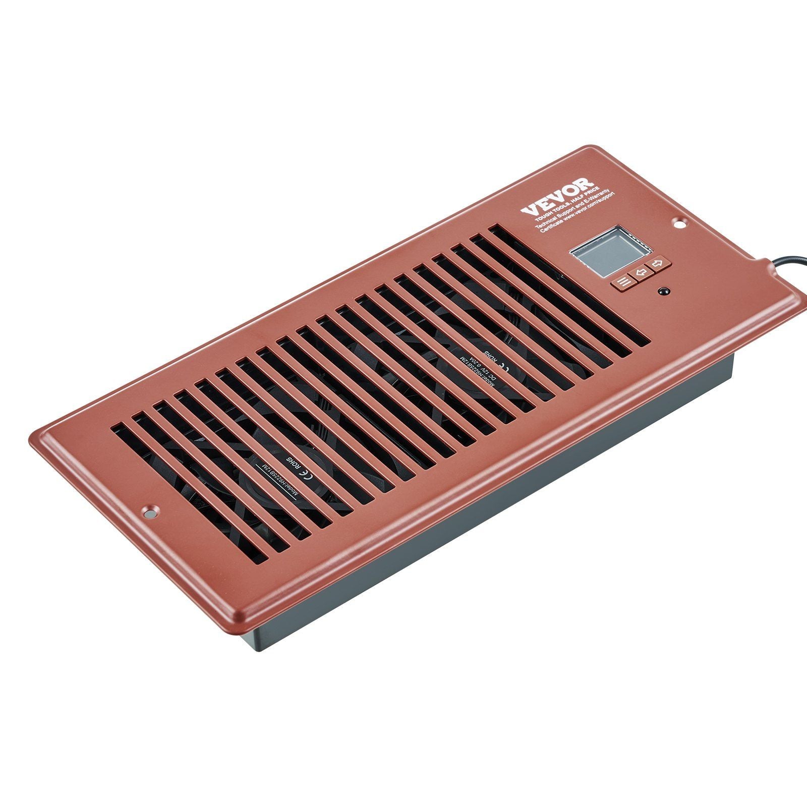VEVOR Register Booster Fan, Quiet Vent Booster Fan Fits 4' x 10' Register Holes, with Remote Control and Thermostat Control, Adjustable Speed for Heating Cooling Smart Vent, Brown - Discount Msrp 