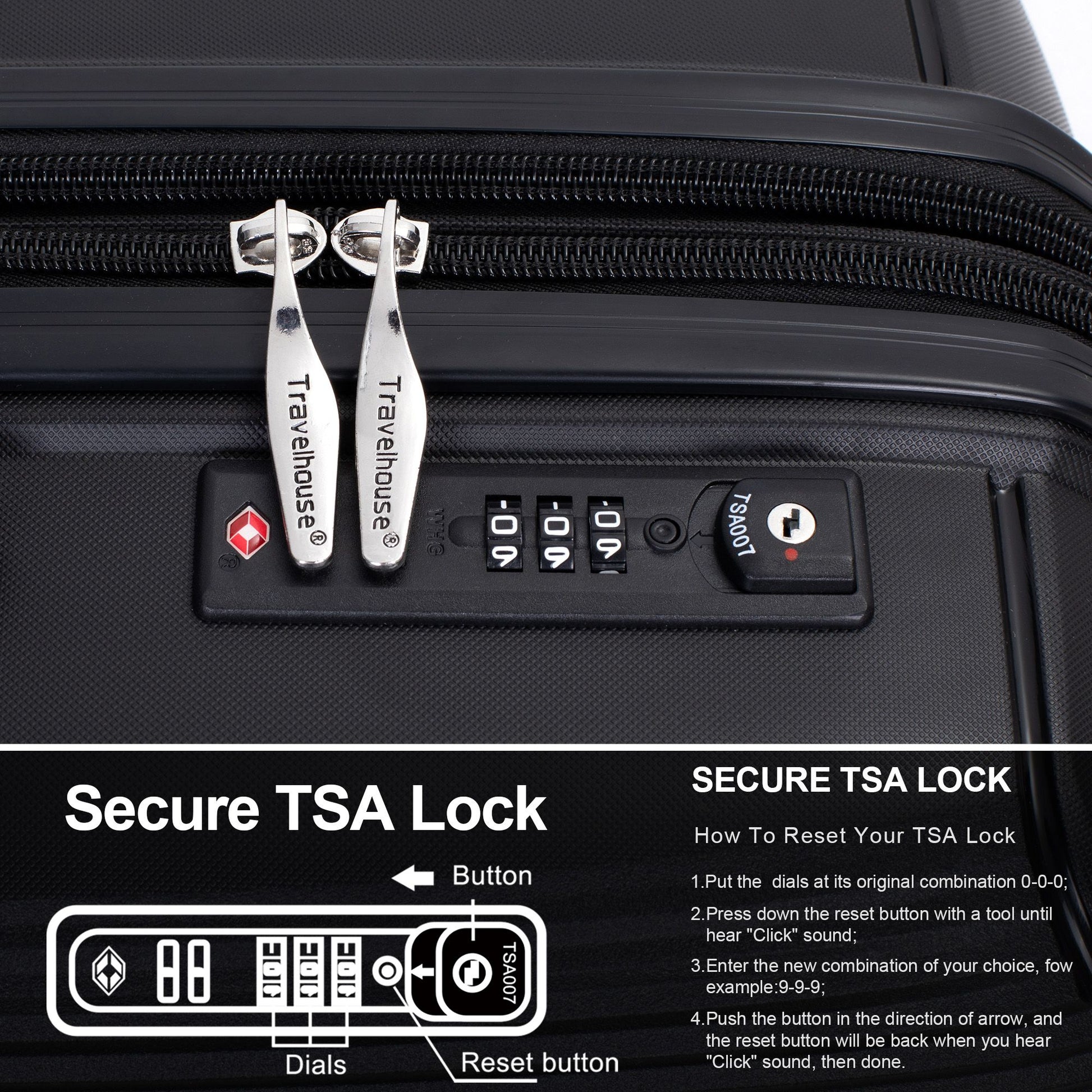 Expandable Hardshell Suitcase Double Spinner Wheels PP Luggage Sets Lightweight Durable Suitcase with TSA Lock,3-Piece Set (20/24/28) ,Black - Discount Msrp 