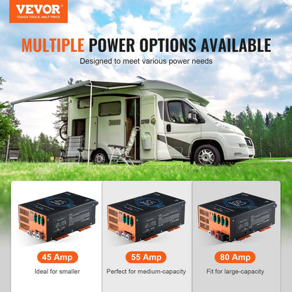VEVOR RV Converter 45 Amp 110V AC to 12V DC RV Power Converter Battery Charger - Discount Msrp 