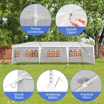 1 Set of 10'x30' Party Tent Canopy for Outdoor Weddings, Heavy-Duty Waterproof Event Shelter with Removable Sidewalls, Ideal for Parties, Booths, and Gatherings. - Discount Msrp 